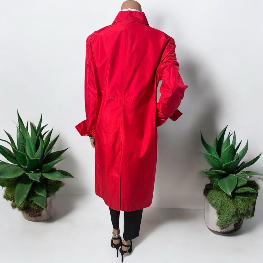 Ellen Tracy Bold Red Trench Coat☑️ - Picture 4 of 6
